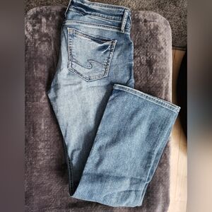 Silver Jeans Suki Slim Boot Light Blue Straight Leg Denim Size 30x31